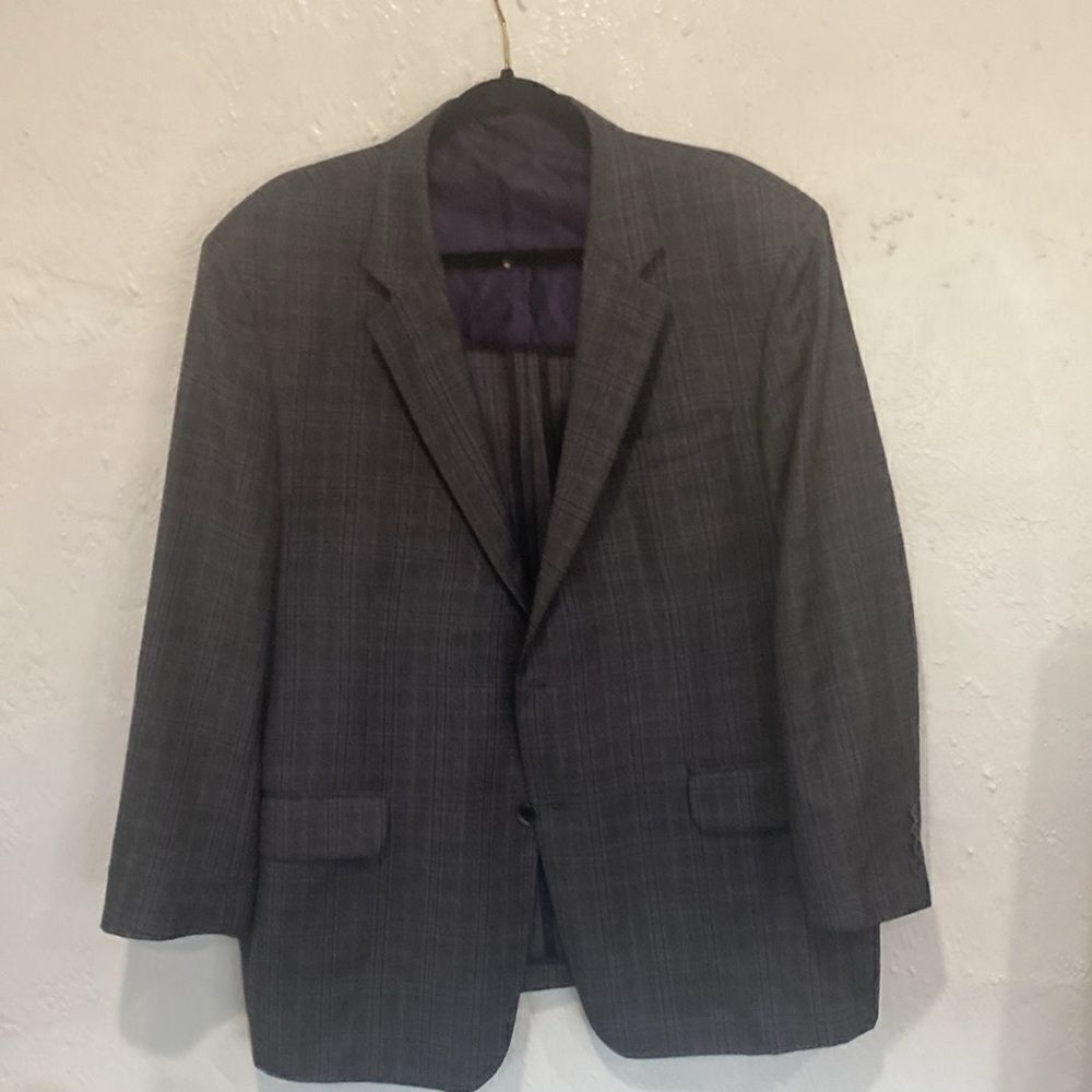 Robert Talbott Carmel Linen Blazer 2Btn Half Lined Men Blue Striped L